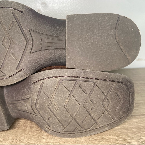 Ariat Quickdraw VentTek Western Wear Boots 4LR Youth 2 Orange Brown Blue Worn - Picture 15 of 15